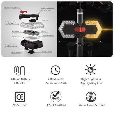 Беспроводное дистанционное управление светодиодный индикатор направления велосипедный предупреждающий свет для пассажиров