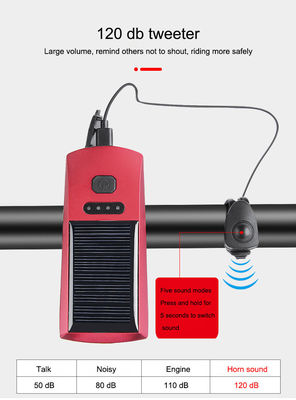 Синий солнечный и USB зарядный велосипедный свет 2000 мАч Передний фары для дорожного велоспорта