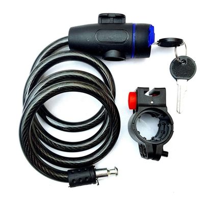 Антиугонный велосипед безопасности замок кабель из нержавеющей стали катушка для замка мотоцикл велосипед МТБ велосипед с 2 ключом