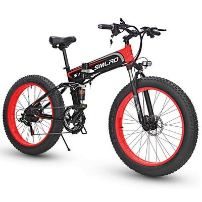 Электровелосипед жирная шина складная 13AH SMLRO S11 26x4.0 дюйма 48V 1000W Мотор 7 скорости