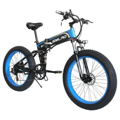 Электровелосипед жирная шина складная 13AH SMLRO S11 26x4.0 дюйма 48V 1000W Мотор 7 скорости