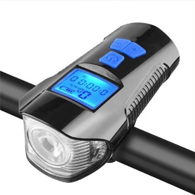 Черный USB заряжающий велосипед Передний свет фонарик рулевое колесо голова свет скоростный счетчик LCD экран